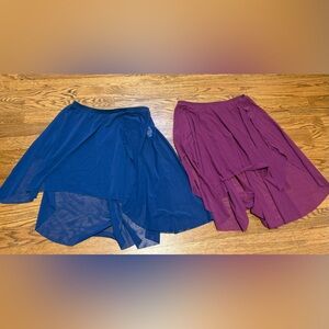 Ballet/dance skirts with elastic waist. Crown brand. Navy and purple. EUC